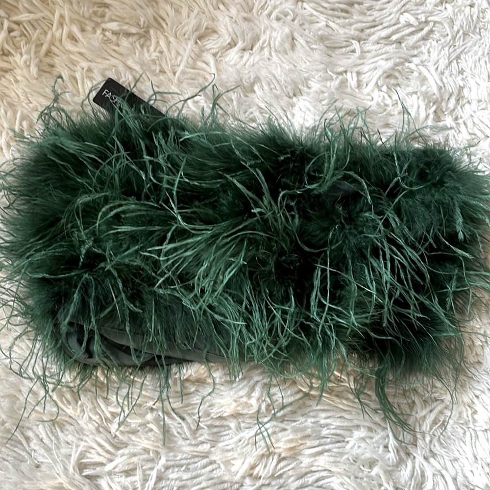 Green feather tube top NWT size L